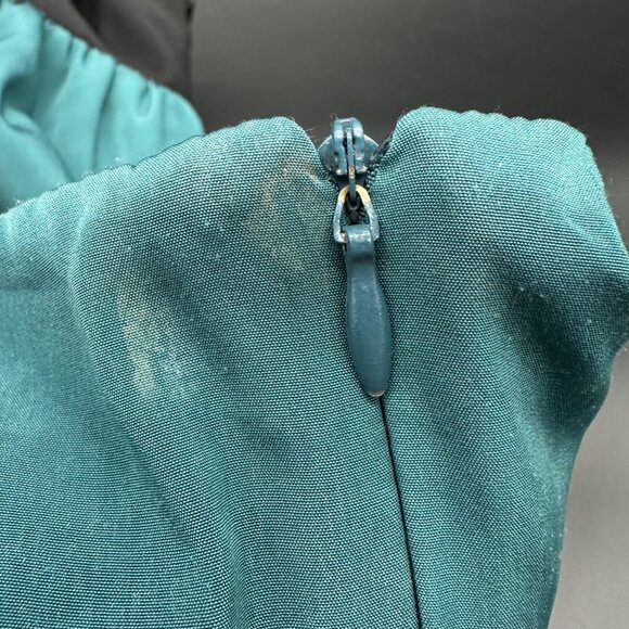 Vintage Dress Color Block Size 14 Cap Sleeve Mid Length 1990s Retro Business - Picture 8 of 9